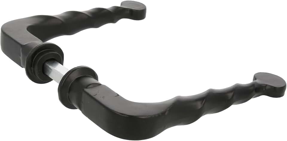 Amig - 2er Set Dekorative Manillen für Gartentore und Zäune Mod.101SP | Rosette Ø19 mm | Griff 114 mm | Quadratstift 8 mm | Schmiedeeisen-Optik | Zamak in Schwarz