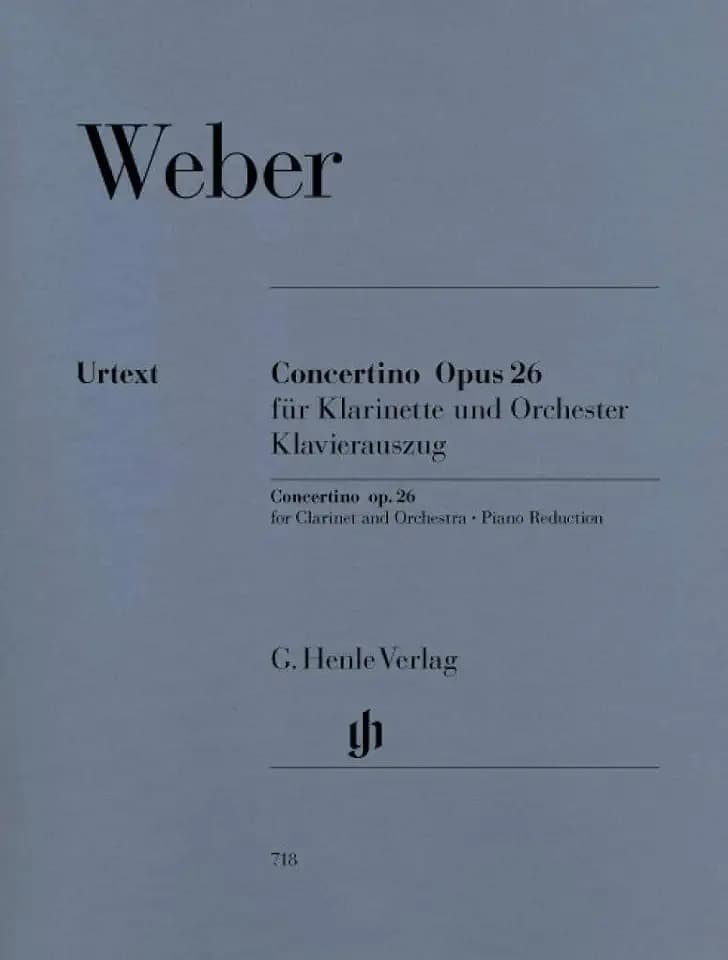 Concertino Es-Dur Op 26 Klar Orch. Klarinette, Klavier: Instrumentation: Clarinet and Piano, Clarinet Concertos (G. Henle Urtext-Ausgabe)