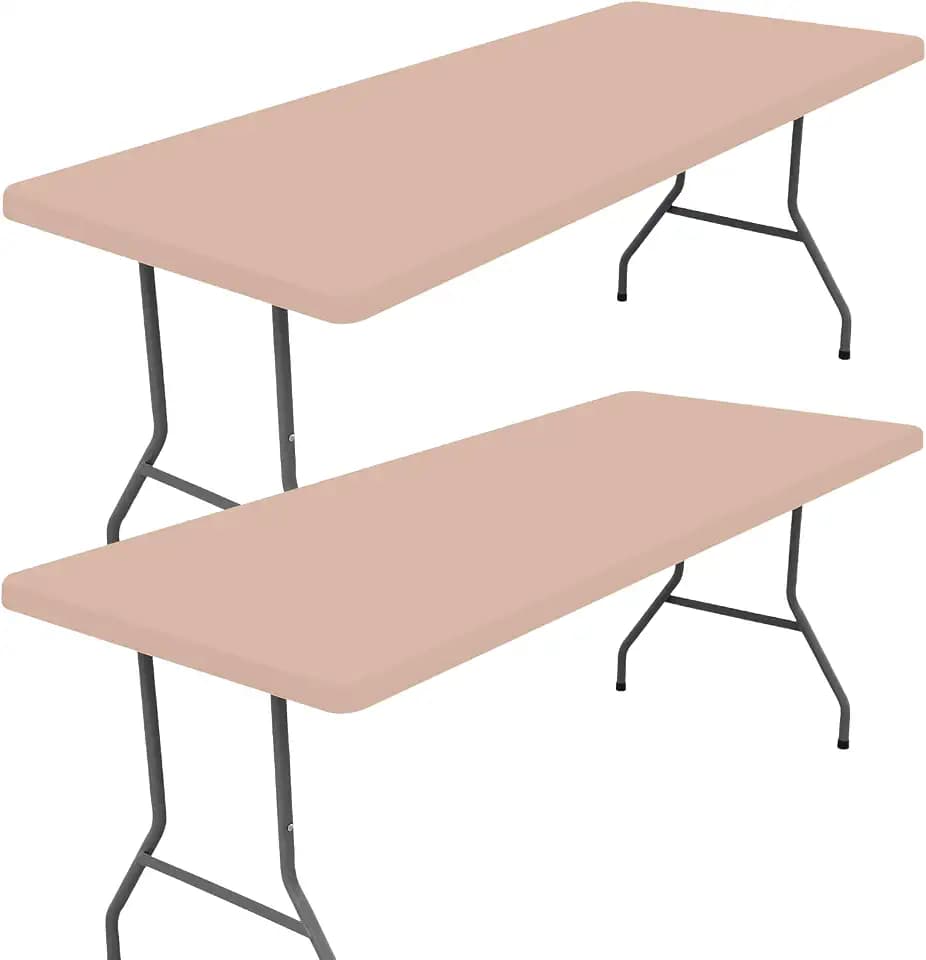 Moosfor 2 Pack Rectangle Spandex Fitted Table Cloth, 4FT Elastic Tablecloth