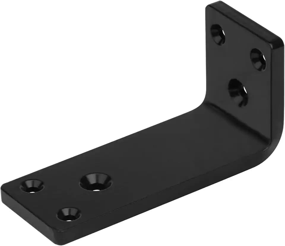 6 PCS 4" x 2" Black Heavy Duty L Angle Bracket, Corner Brace