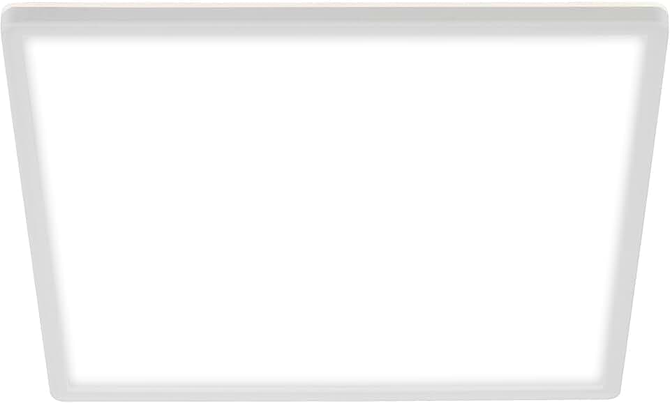BRILONER - LED Deckenlampe mit indirektem Licht, 3 cm flach, Licht neutralweiß, Lampe, Deckenleuchte, Wohnzimmerlampe, LED Panel, Küchenlampe, Deckenbeleuchtung, Schlafzimmerlampe, 42x42x3 cm, Weiß