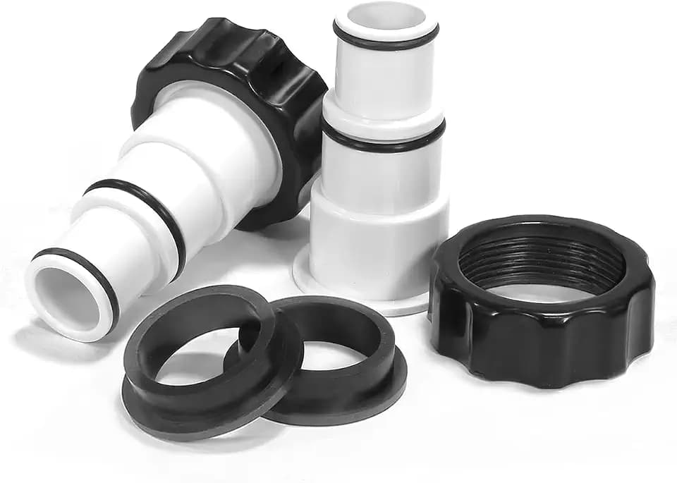 XtremepowerUS Replacement Pool Hose Adapter A with Collar for Intex Threaded Connection Pump, Converts 1.5 & 1.25-inch Hoses (2 Pack)