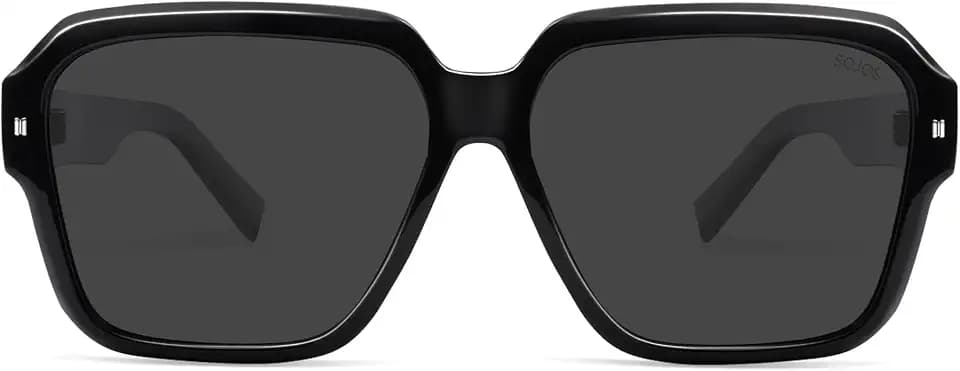 SOJOS Eckig Square Polarisierte Große Sonnenbrille Damen Vintage Trendy Quadratisch Sonnenbrillen UV400 Schutz Brille SJ2380