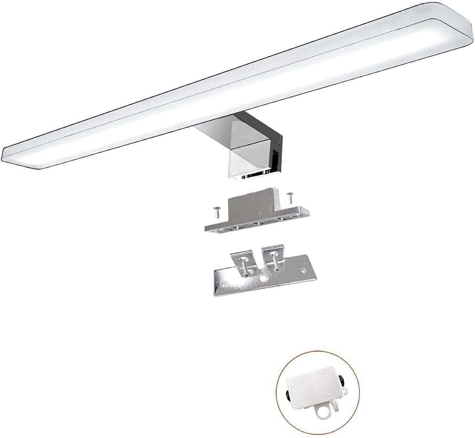 60cm LED Spiegelbeleuchtung für Bad, 14W, 1400 Lumen, 3000K Warmweiß, 3-in-1 Montagemöglichkeit, IP44 Schutzklasse, 230V, 600mm Spiegel Lampe, flimmerfrei, geeignet für Badezimmerschränke