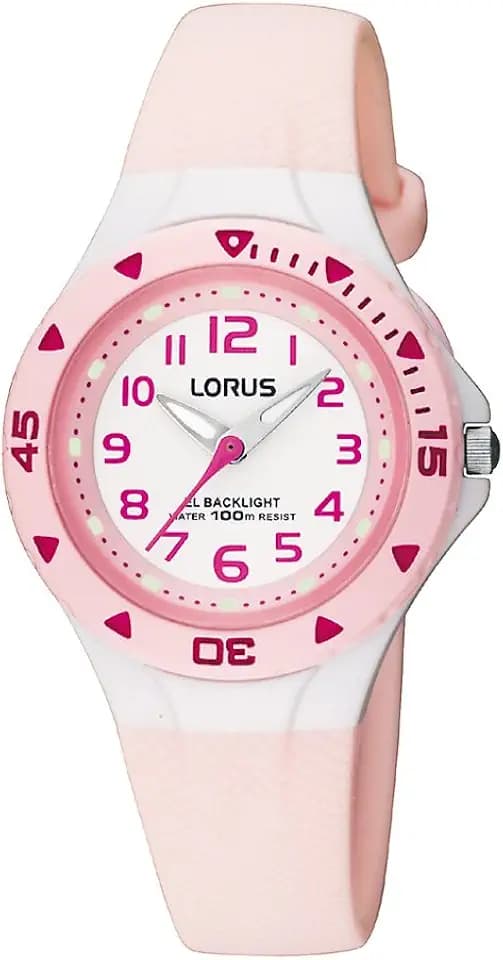 Lorus Kids Mädchen-Uhr Edelstahl und Kunststoff mit Urethanband RRX49CX9