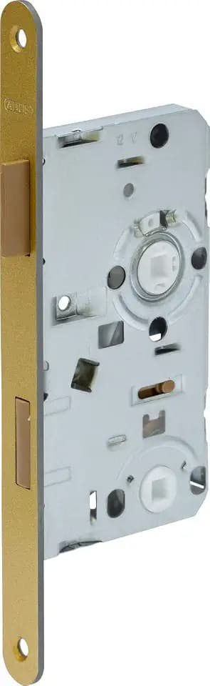 ABUS Einsteckschloss WC ES WC R G 55/78/20 - DIN links/rechts, Gold | Universell für WC-Türen, Falle & Riegel aus Kunststoff, nach DIN 18251-1, Riegel per Türzylinder aktivierbar