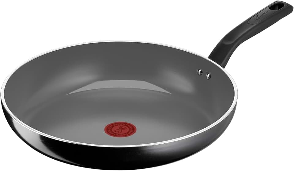 Lagostina Tropfpfanne 32 cm, Antihaft-Keramikbeschichtung, optimale Gleitfähigkeit, einfache Reinigung, umweltfreundlich, Thermo-Signal, sicher, induktionsgeeignet