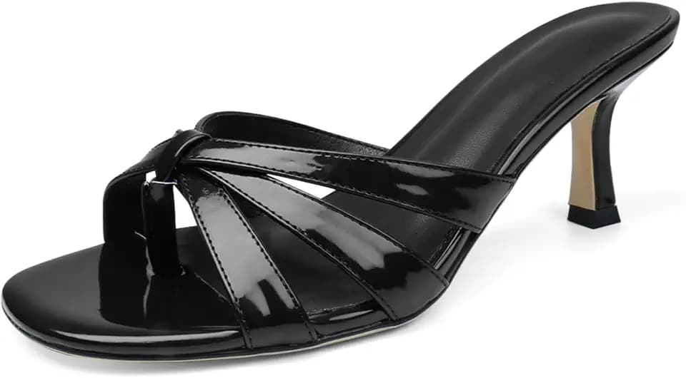 Peep Toe Kitten Heels For Women Slippers Heeled Sandals Flip Flops Summer Low Heels Mules For Women Dressy Prom