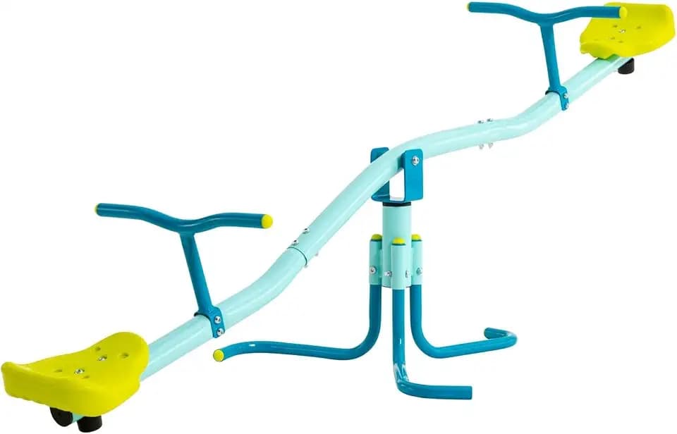 TP Toys Spiro Seesaw Sit and Spin Teeter Totter with 360 Spin Kids Outdoor Play Equipment for Backyard, Playground, or Indoor Fun Boys and Girls Ages 3-10