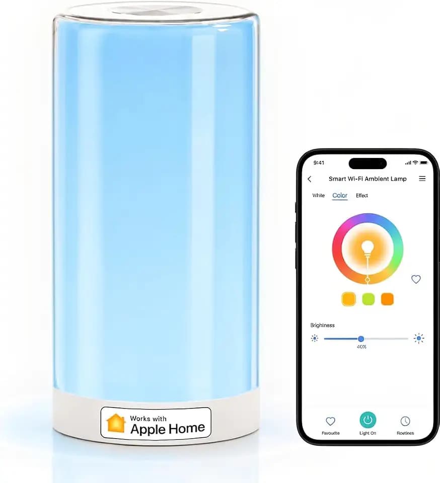 meross Smart WiFi Nachtischlampe, LED RGBWW Touch-Tischlampe, Mattweiß