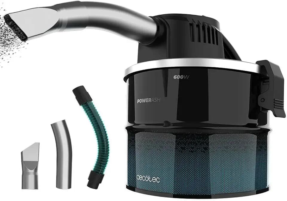Cecotec Aschesauger Compact 4L Conga Ash 1000 Home, 600W, Ultraleicht, 13 kPa Saugkraft, Metallbeschichteter Schlauch, Tragegriff, 3,5m Kabel, InoxDeposit, Einfach zu transportieren