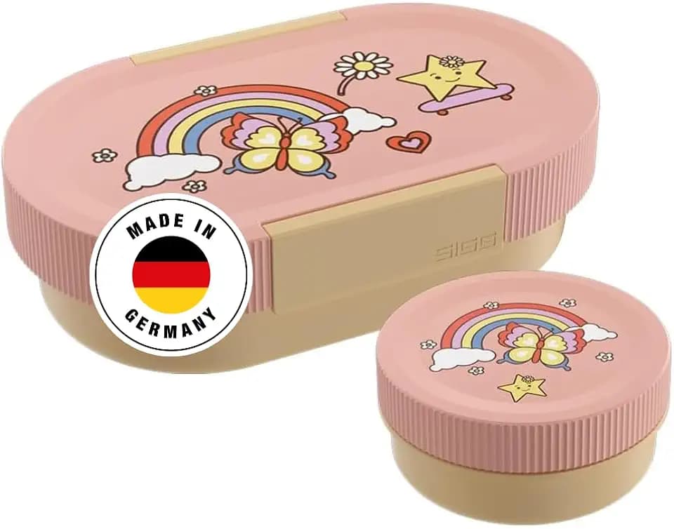 Sigg - Lumo Kinder Lunchbox Set 2 - Brotdose Kinder mit Fächern - Mikrowellen- & Spülmaschinengeeignet - BPA-frei - Leicht - Für Schule, Kita & Freizeit - 800ML