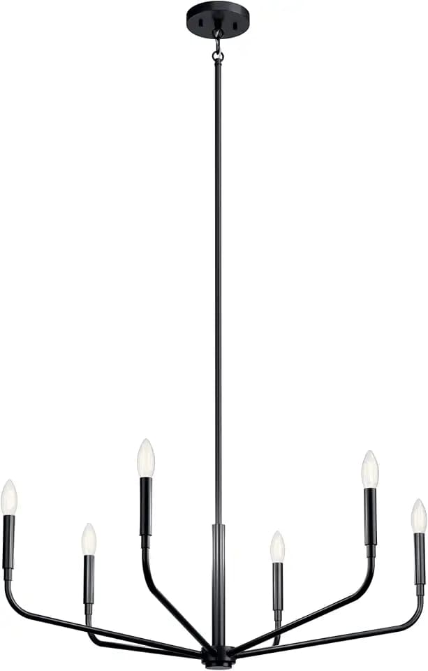 Kichler Madden 6-Light Chandelier Light, Black