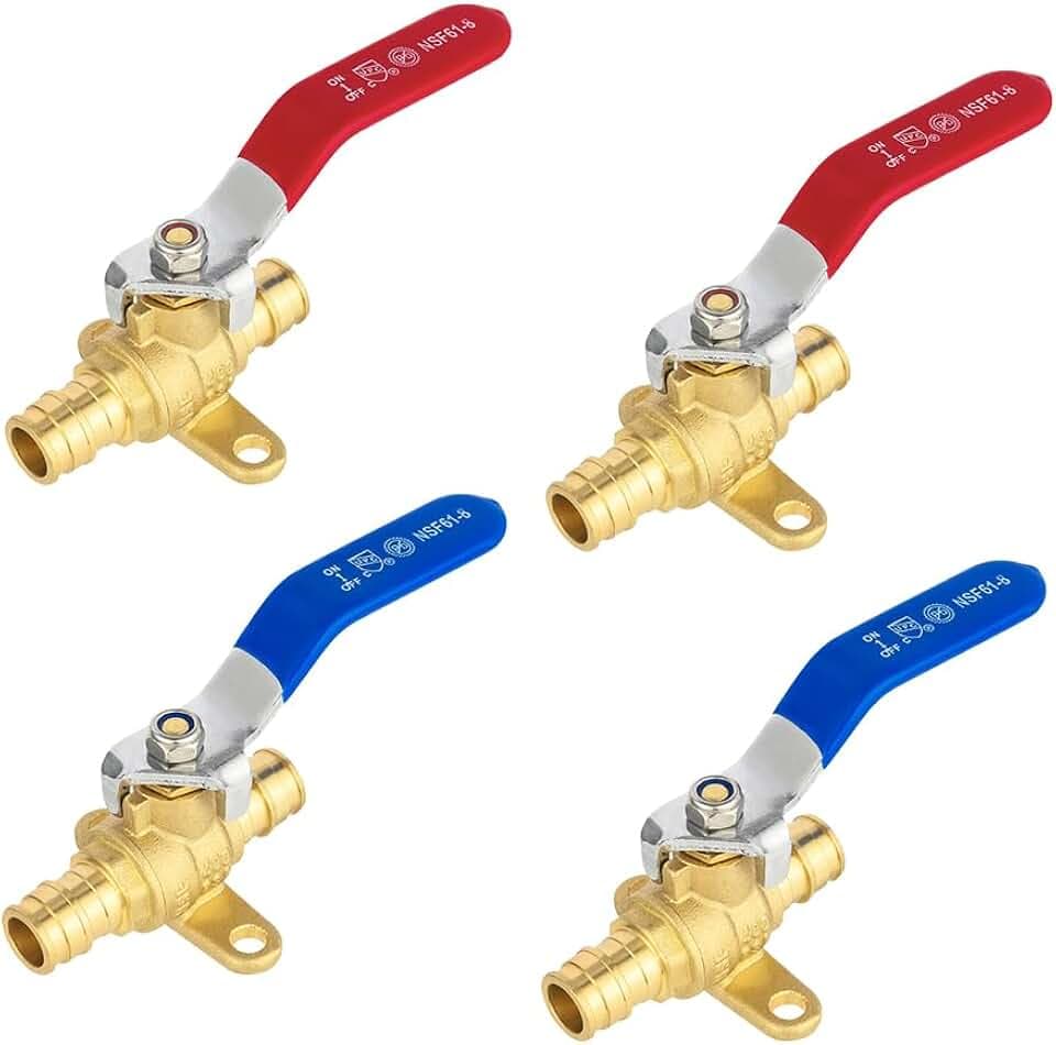 4Pcs EFIELD 1/2"Pex A Expansion Ball Valve with Drop-ear(VALVE219-4)