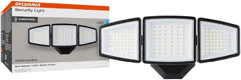 Sylvania 15W Security LED Light, Hardwired, 2000 LMS, Wet Rated, 5000K, Daylight - 1 Pack (66477)