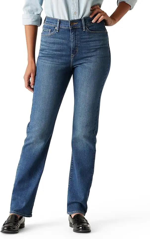 Levi Strauss Signature Gold Women's '03 Essential High-Rise Straight Jeans Stretch Denim (Also Available in Plus)