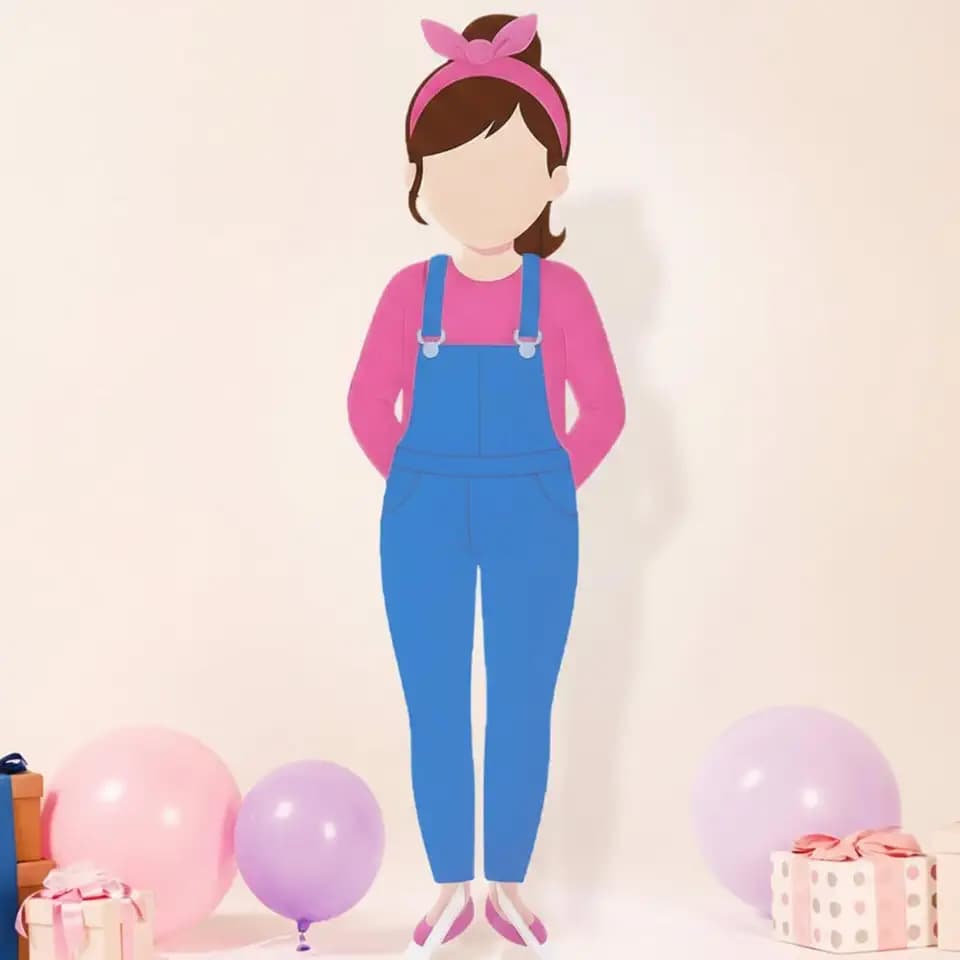 Novabright 39.4 in Cartoon Girl Birthday Decorations Lifesize Plastic Cartoon Teacher Stand up Cutouts for Classroom Decor Large Enlightened Teacher Photo Booth Prop Classroom Party Supplies
