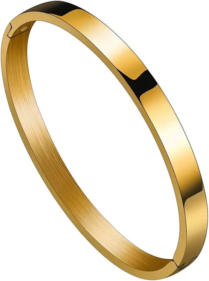 Jude Jewelers Stainless Steel Classical Simple Plain Blank Open Clasp Bangle Bracelet