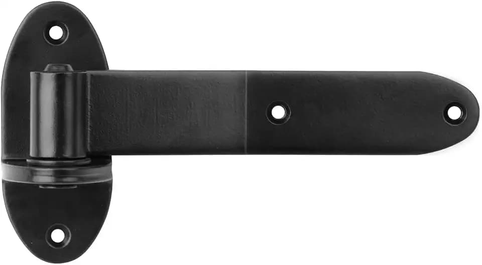 4 Pack 8-3/8" Black Strap Gate Hinges, Heavy Duty T Shape Lift Off Hinge