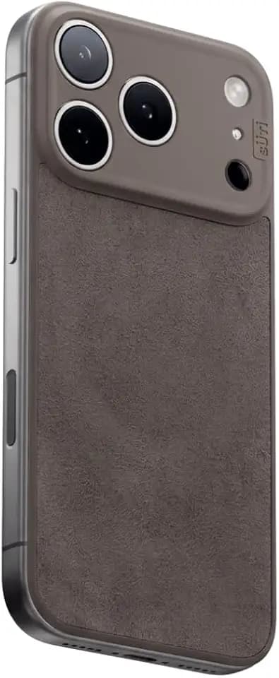 PhoneBack Cover - Not Your Typical Case - Suti MagSafe Compatible Magnetic Back Cover for iPhone 17 Pro Max - Ultra-Thin Slim Protection, Sandstone NanoSuede