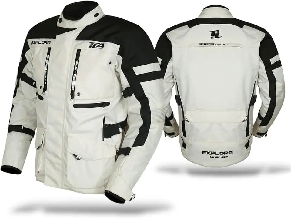 TLA EXPLORA LIGHT Motorradjacke für Herren mit CE-Protektoren | Motorradjacke für Frühling/Sommer | Motorradjacke für 2 Jahreszeiten | Motorradjacke | Enduro Jacke | Quad-Jacke