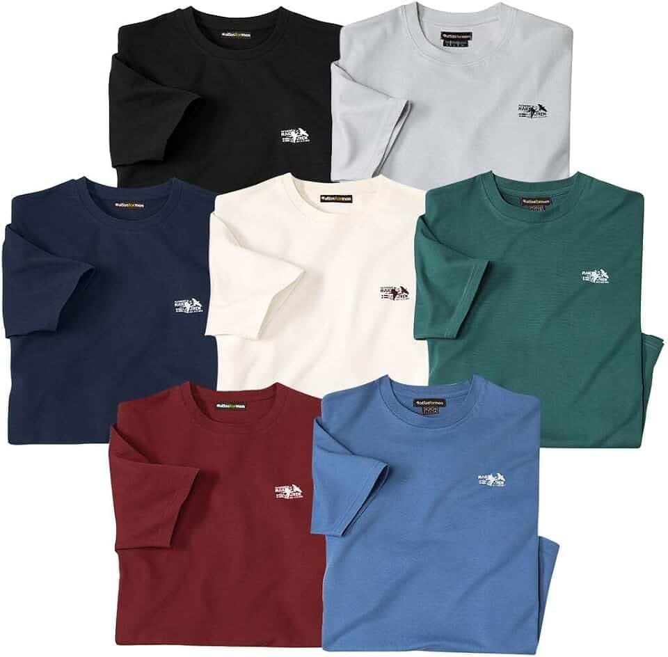 ATLAS FOR MEN - 7er-Pack T-Shirts - In großen Größen erhältlich