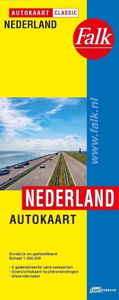 Autokaart Nederland Classic: Wegenkaart schaal 1:250.000 (Falkplan autokaart)