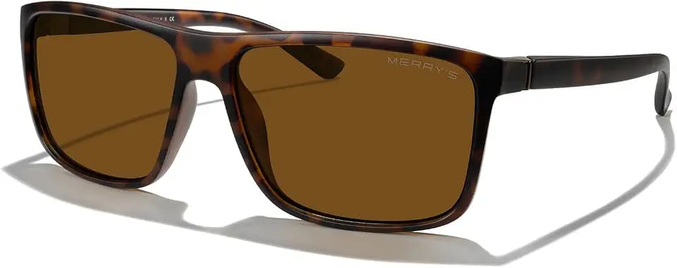 MERRY'S Rectangular Polarized Sports Sunglasses for Men Women UV400 S8225