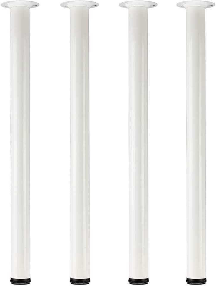 QLLY Tischbeine 75cm Verstellbare Weiß Metall-Schreibtischbeine, 4 Stück Möbelfüße, DIY Büro Tischbein (75cm, Weiß)