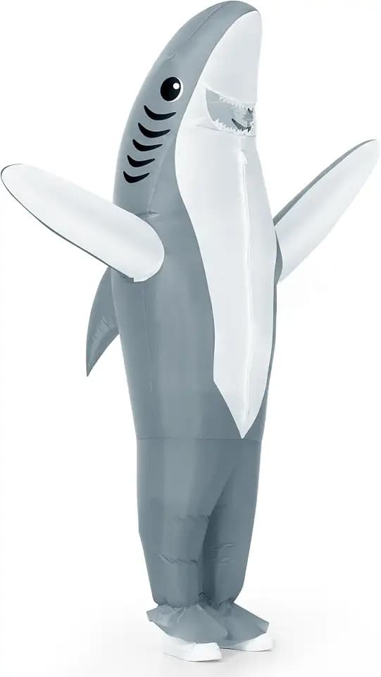 XYJKIDSES Inflatable Shark Costume for Kids, Funny Halloween Blow Up Costumes for Boys Girls Cosplay Party Suit