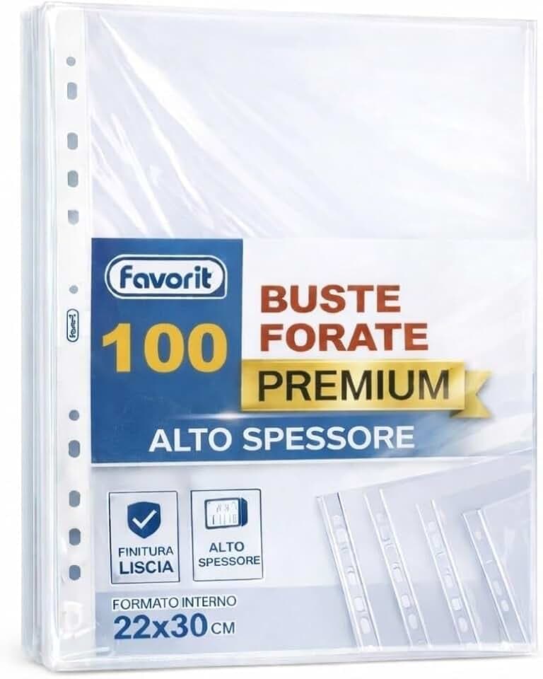Favorit Perforierte Umschläge, glänzend, hoch, 22 x 30 cm, 100 Stück, transparent