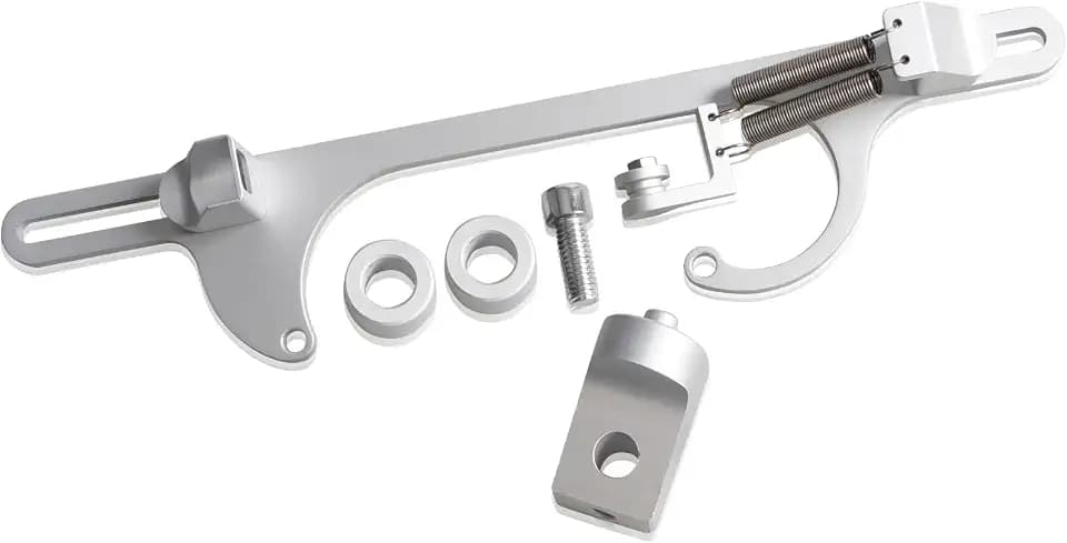 4150 4160 Series Throttle Body Cable Bracket Billet Aluminum Anodized Throttle Cable Bracket Adjustable (Silver)