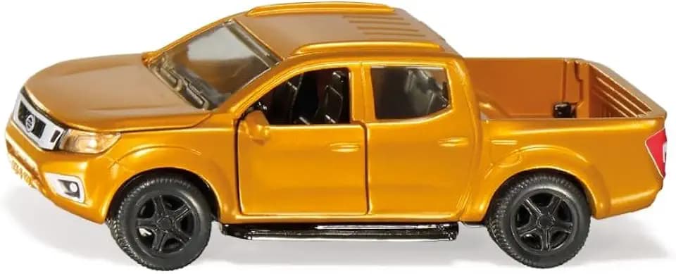 Siku 2360, Nissan Navara Pick-Up, 1:50, Metall/Kunststoff, Gelb, Spielzeug-Auto mit Motorhaube, Türen und Heckklappe zum Öffnen, Gummierte Reifen