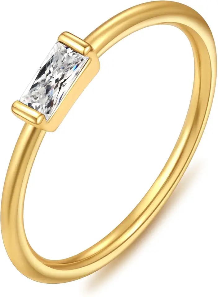 KOHOTA Gold Silver Birthstone Rings for Women Non Tarnish Dainty Rings
