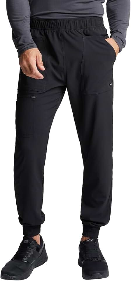 Cherokee Men's Mid Rise Pull-on Jogger Scrubs Pant