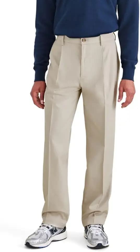 Relaxed Fit Signature Iron Free Khaki with Stain Defender Pants - Pleated