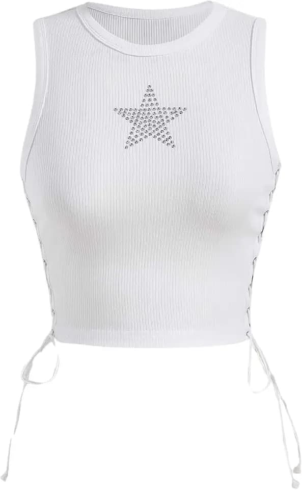 SOLY HUX Women's Tank Tops Y2K Summer Going Out Crop Top Concert Outfits