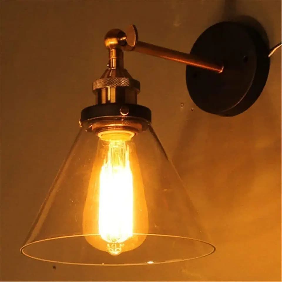 Lightess Industrie Retro Wandleuchte Glas Shade Anhänger wandbeleuchtung für Küche Loft Schlafzimmer Office Home Dekorative