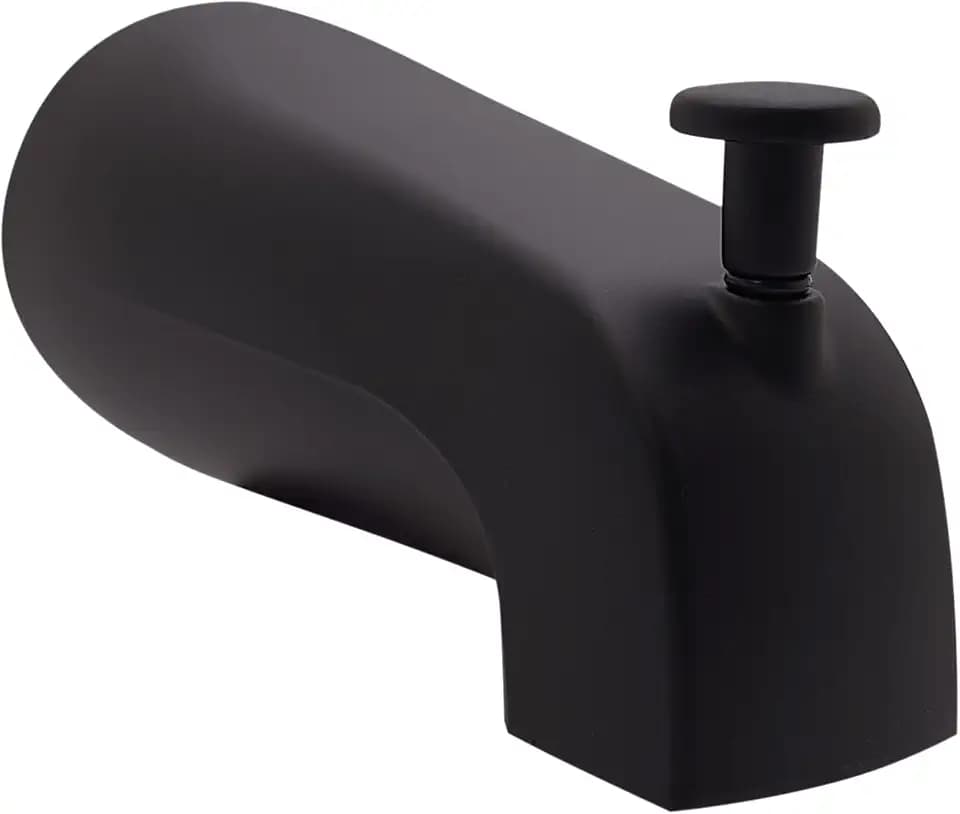 Westbrass E531D-1F-12 5-1/4" Reach Wall Mount Tub Spout with Front Diverter, Oil Rubbed Bronze