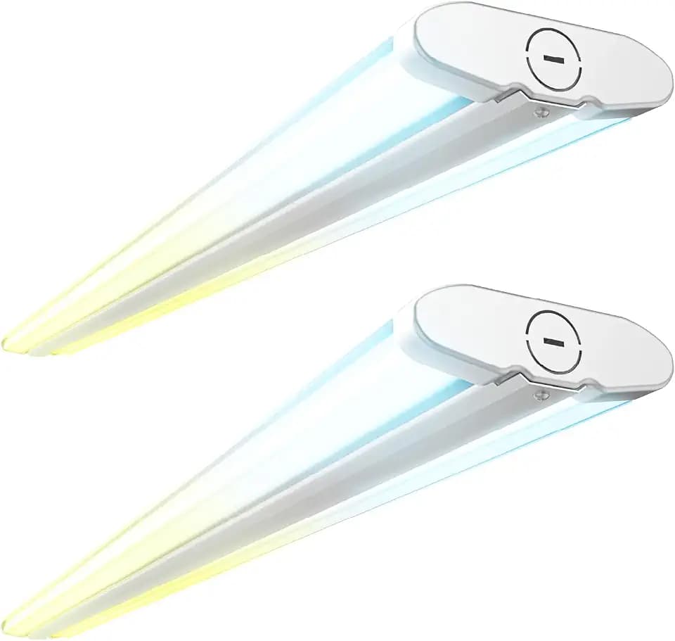 Sunco 2 Pack 4FT LED Shop Light Wraparound, Dual Selectable, 3CCT, 50-70W