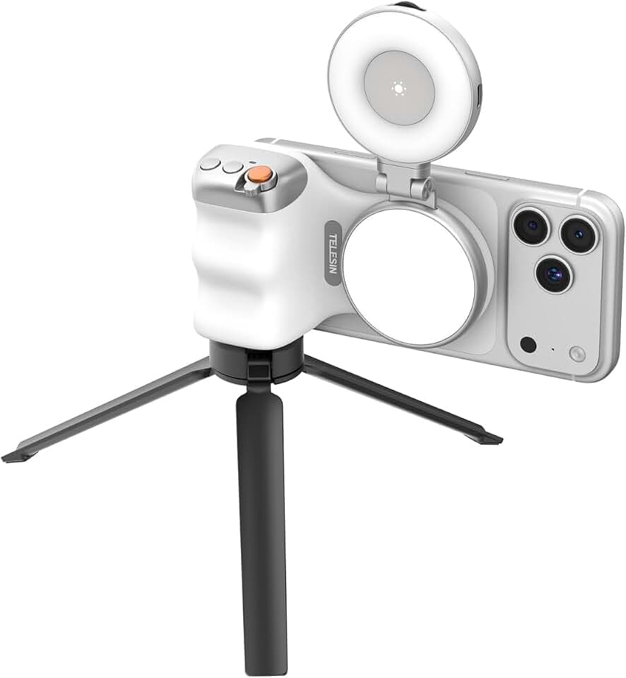 TELESIN 3 in 1 Magnetic Phone Camera Grip & Magnetic Selfie & Tripod Kit