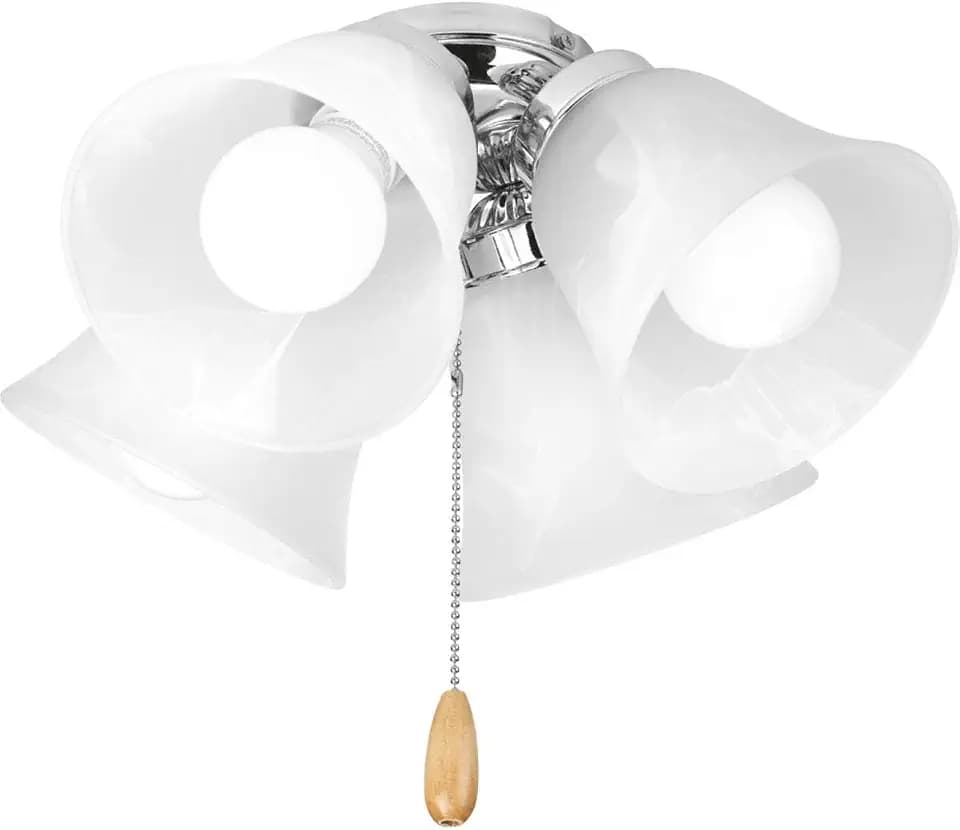 Progress Lighting AirPro 15" 4-Light Ceiling Fan Light Kit, Polished Chrome