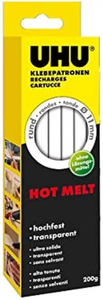 UHU Heißklebepatronen Hot Melt, Transparente Klebepatronen, 11 mm Durchmesser, transparent, 10 kg