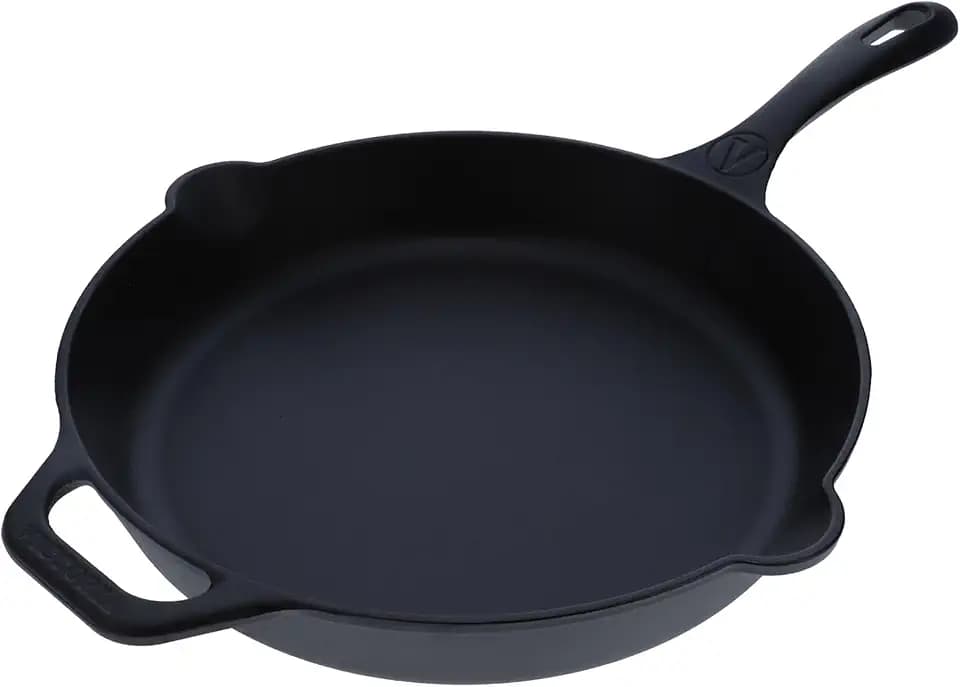 VICTORIA Bratpfanne Emaillierte Gusseisenpfanne Induction 30cm Bratpfanne Geeignet für Feuer, Grill, Backofen, Ceranfeld, Gas, Cast Iron Skillet, Toxic Free Kochgeschirr ohne PTFE oder PFOA