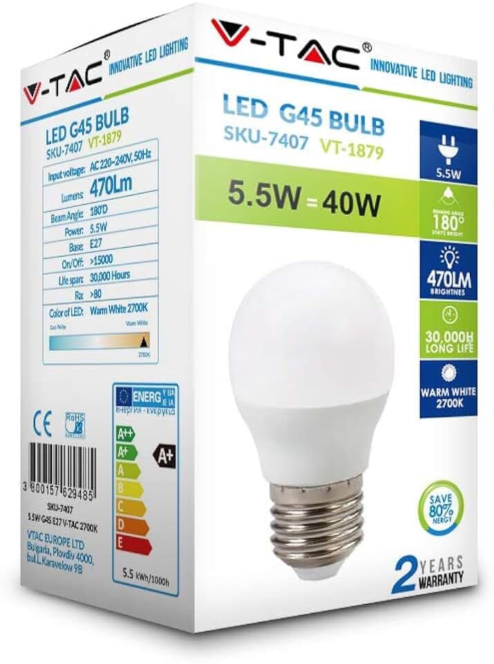 V-TAC LED Leuchtmittel, 5.5 W, Weiß VT-1879N