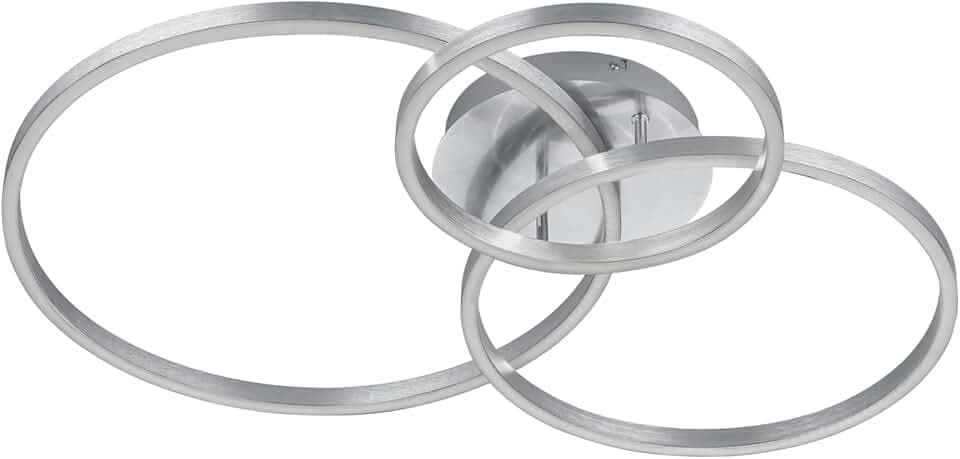 Trio Leuchten LED Deckenleuchte Winona 670810607, Metall Nickel matt, inkl. 56 Watt LED, Fernbedienung, Dimmer, Farbwechsel, Nachtlicht