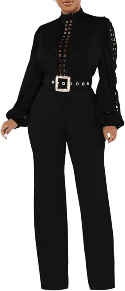 Women's cut-out casual jumpsuit stylish loose wide leg sexy jumpsuit club wear