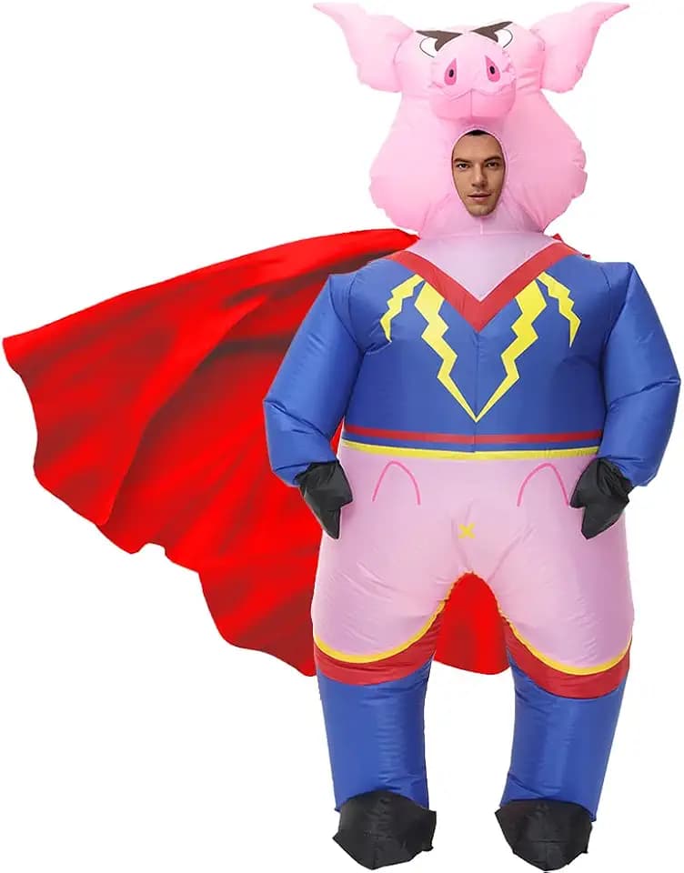 RHYTHMARTS Inflatable Pig Costume Adult Blow up Pig Costumes Fancy Dress for Adult Halloween Christmas