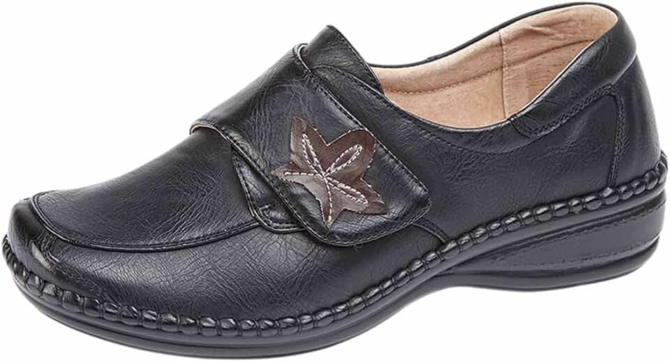 Damen Schuhe, extra breit, EEE Fit, Touch-Befestigung, Größe 36-42, Schwarz