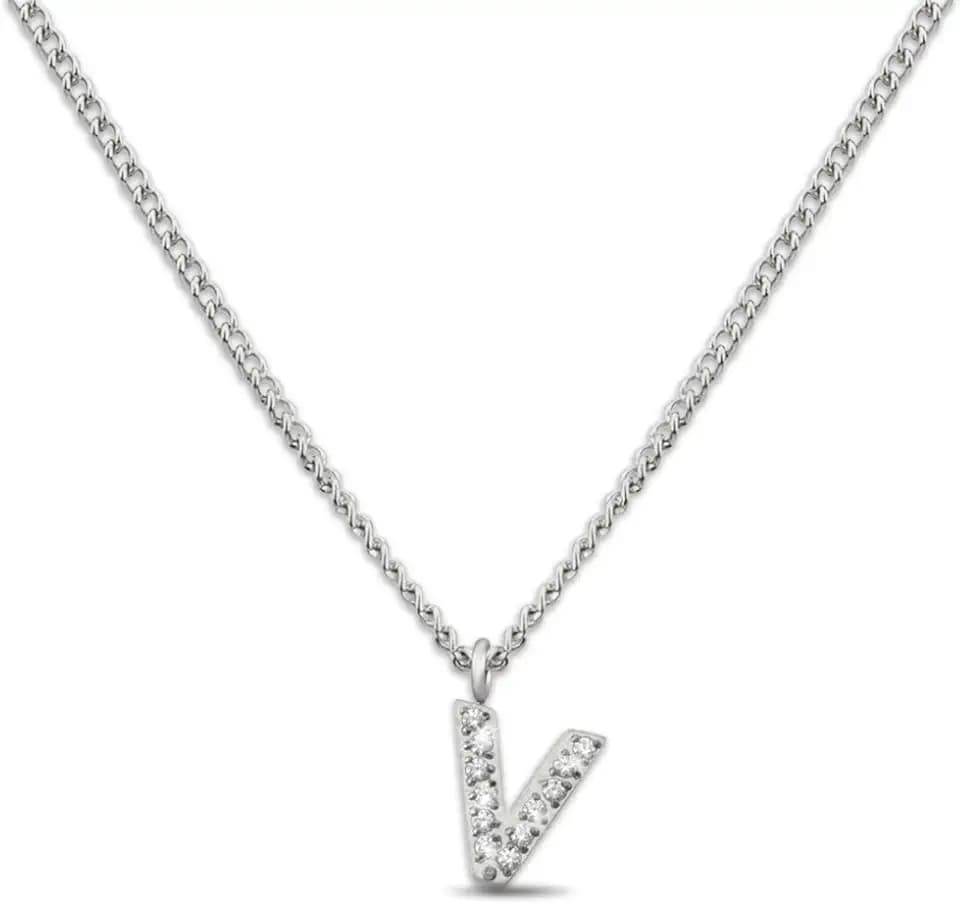 GD GOOD.designs Kette mit Buchstaben Silber für Damen | Hautverträgliche Halskette mit initialen Anhänger | Silberne 316L Edelstahl Buchstabenkette - Geschenk für Sie und Ihn